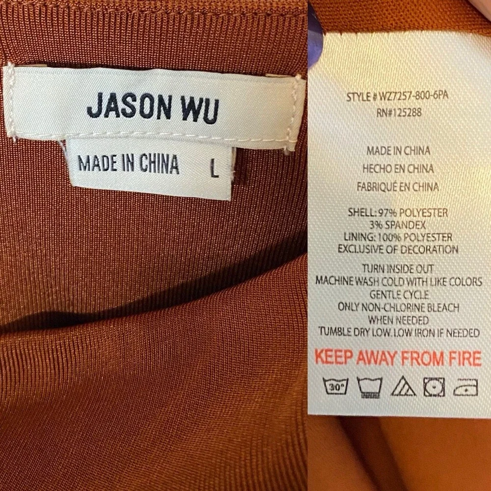 Jason Wu Emmett Cowl Neck Jumpsuit Rust size Large‎